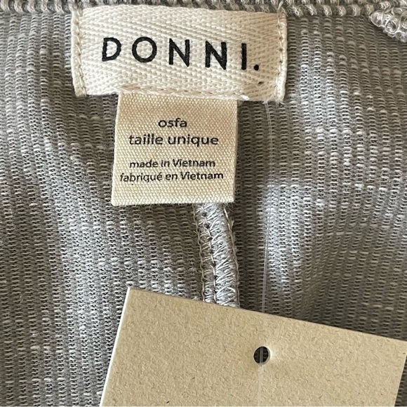 Anthropologie Donni Women’s Relaxed Rib Grey Cream Cardigan Kimono Size OS - Picture 9 of 10